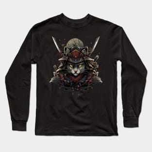 samurai cat Long Sleeve T-Shirt